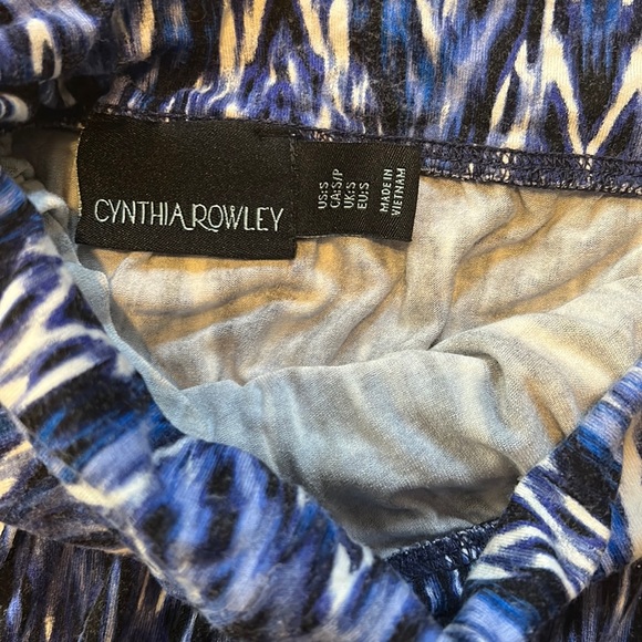 CYNTHIA ROWLEY💫 Women’s Blue/White Printed Fold Over Comfortable Dress/Skirt - Picture 7 of 9